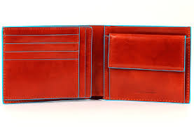 Кошельки Piquadro Blue Square (PU1240B2/AR) оранжевый телячья кожа