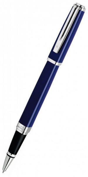 Ручка роллер WATERMAN Exception Slim (S0637150) Blue ST (F) чернила: черный латунь посеребрение
