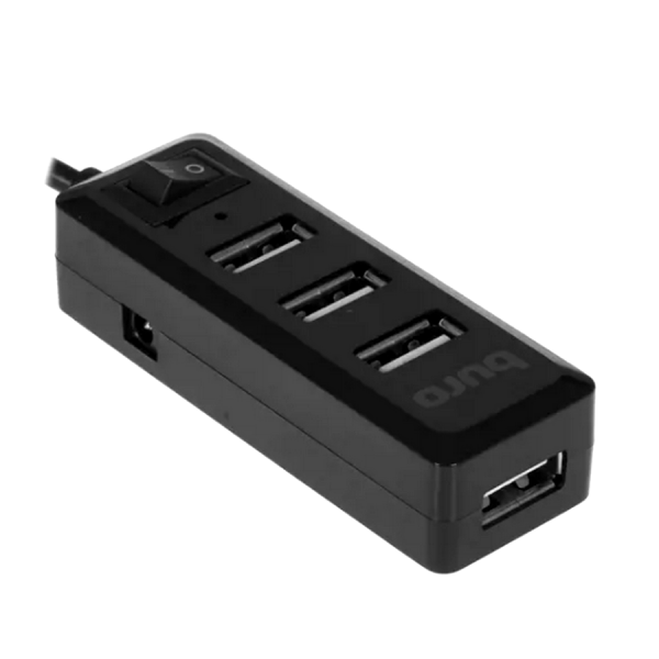 USB-Хаб Buro BU-HUB4-0.5L-U2.0 черный